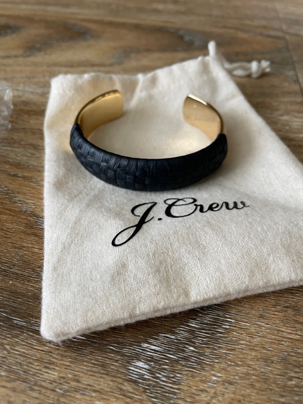 J Crew Grace Raffia Cuff Bracelet NWOT